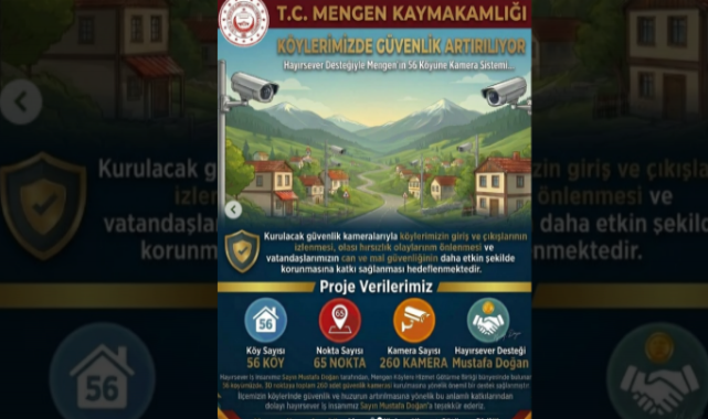 Mengen’de 56 köy güvenlik kameralarıyla izlenecek