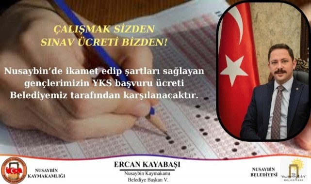“Çalışmak sizden, YKS başvuru ücreti bizden”