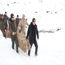 Yaban hayvanlarına yem bıraktılar