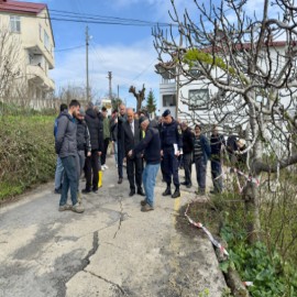 Vali Erol, heyelan bölgelerinde inceleme yaptı