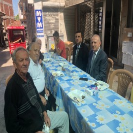 Kaymakam esnafın keşkek hayrına katıldı