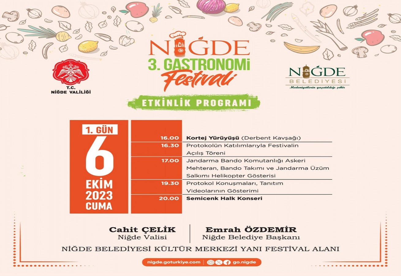 Niğde Gastronomi Festivali başlıyor;