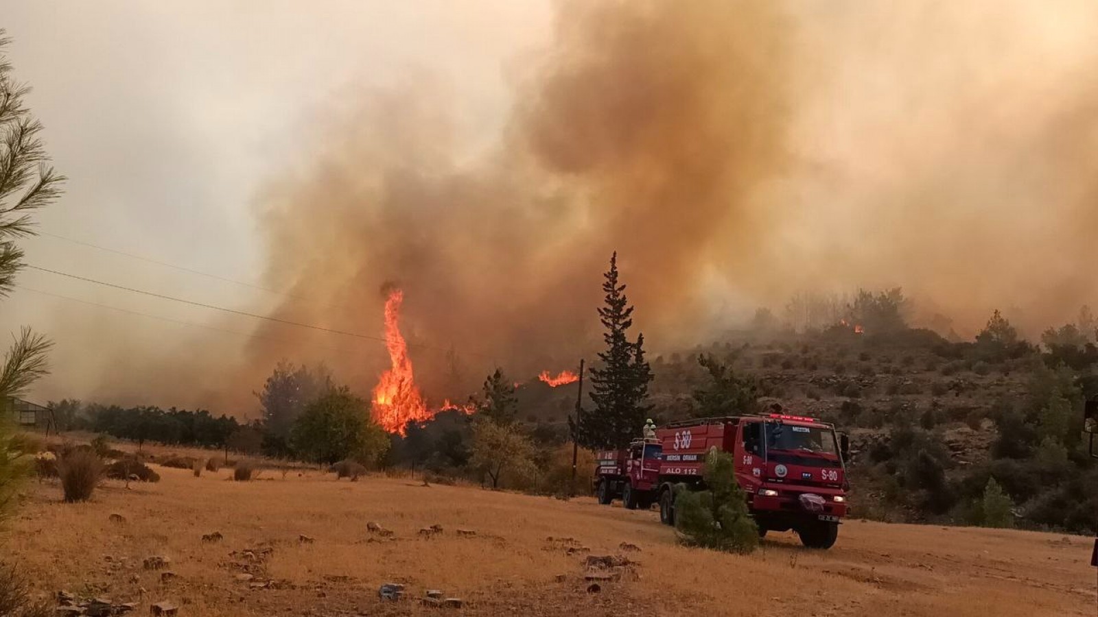 Mersin’deki orman yangını nedeniyle 450 vatandaş tahliye edildi;