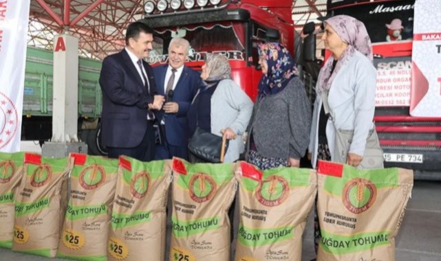 Buğday ve arpa tohumları çiftçilerle buluştu