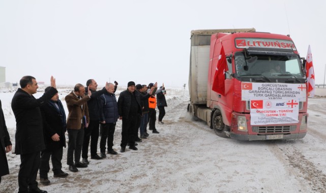 Gürcistan’da yaşayan Azerbaycanlılardan 3 tır yardım