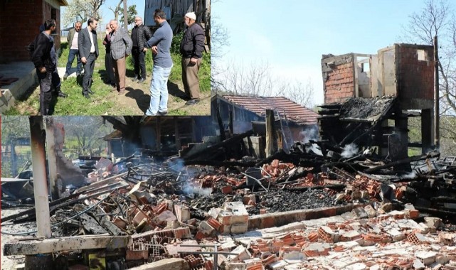 Evi yanan vatandaşı sahipsiz bırakmadı