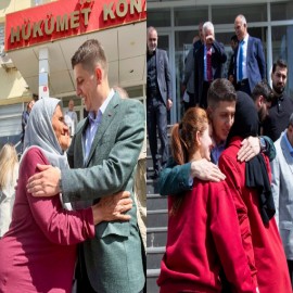 Çınar'da Kaymakam ve vatandaşlar gözyaşlarıyla vedalaştı