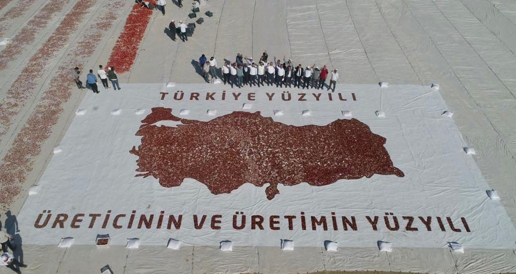 Kurutmalık domateslerden Türkiye haritası;