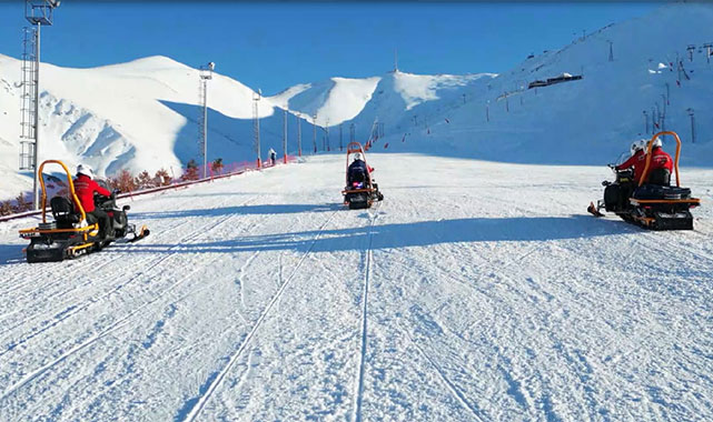 Erzurum'da riskli bölgelerde kayak yapanlara çığ gibi ceza!;