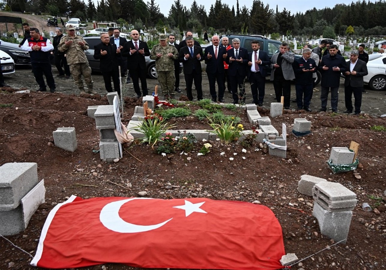 Depremde vefat edenlere kabirleri başında dua;