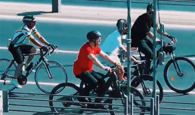 15 Temmuz şehitleri anısına köprüde pedal çevirdiler;