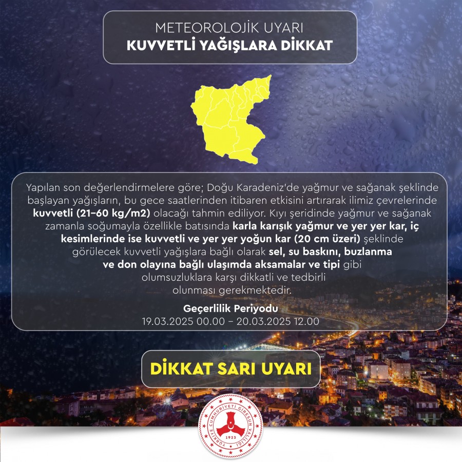 Giresun Valisi, vatandaşları uyardı!;