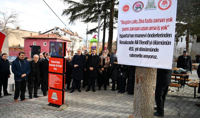 Kınalızâde Ali Efendi’nin adı parkta yaşayacak