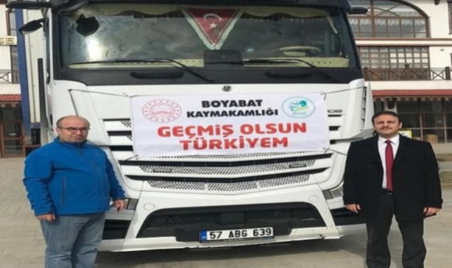 Boyabat Kaymakamlığı’ndan deprem bölgesine 1,5 milyon liralık destek