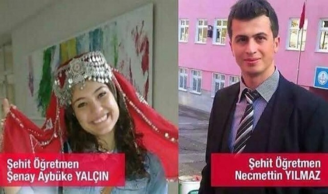 Kaymakam Duru, şehit öğretmen Aybüke Yalçın ve Necmettin Yılmaz'ı unutmadı