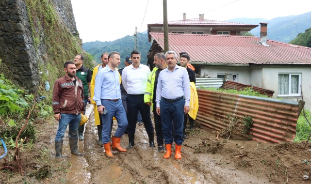 Çayeli ve Güneysu’da sel ve heyelan