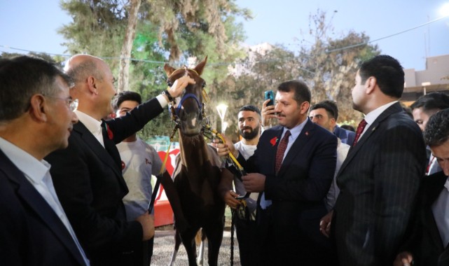 Bakan Soylu’ya ‘Suruç’ isimli yarış atı hediye edildi