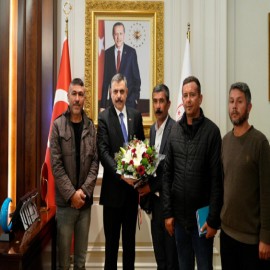 Maden işçilerinden Bakan Çiftçi’ye teşekkür ziyareti