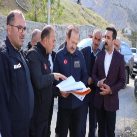 AFAD Başkanı Pehlivan heyelan bölgesinde!
